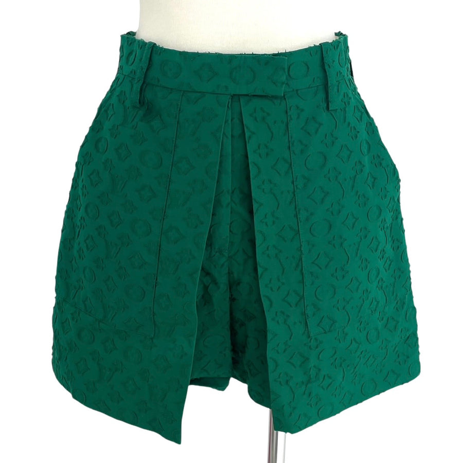 LOUIS VUITTON 路易威登 老花裙褲 100%純棉 綠色 SIZE:34