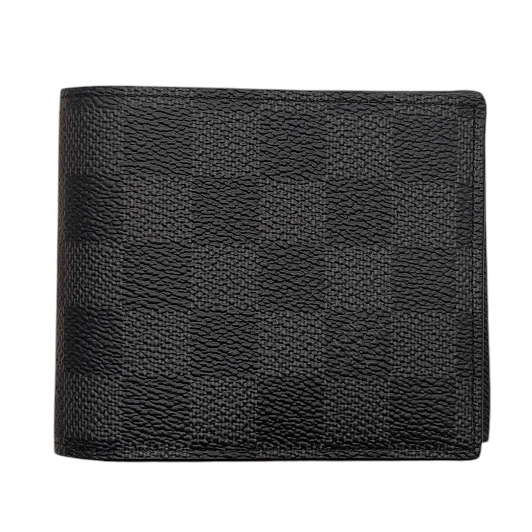 LOUIS VUITTON 路易威登 N60053 AMERIGO 雙折短夾 PVC帆布 棋盤格 灰色 銀釦