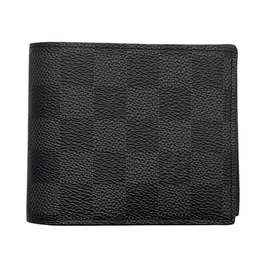 LOUIS VUITTON 路易威登 N60053 AMERIGO 雙折短夾 PVC帆布 棋盤格 灰色 銀釦