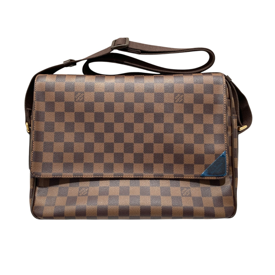 LOUIS VUITTON 路易威登 M12142 SHELTON MM 側背包 PVC帆布 棋盤格 棕色 金釦