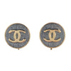 CHANEL 雙C牛仔藍 夾式耳環