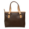 CELINE 思琳 Macadamia 手提包 PVC帆布 棕色 金釦