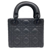 DIOR 迪奧 MINI LADY DIOR 黑色 皮革 黑釦