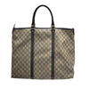 GUCCI 古馳 TOTE BAG 帆布 PVC 老花 托特包 棕色 金釦