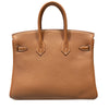 HERMES 愛馬仕  BIRKIN25 金棕色 牛皮 金釦