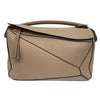 LOEWE 羅威 PUZZLE MEDIUM 中號拼圖包 皮革 沙色 金釦