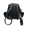 CHANEL 香奈兒 URBAN SPIRIT BACKPACK 菱格荔枝皮翻蓋後背包 手提肩背 牛皮 黑色 金扣