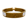 HERMES 愛馬仕  CLIC H BRACELET 琺瑯手環 白色 鍍金