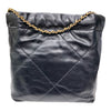 CHANEL 香奈兒 Mini 22 Bag 羊皮 黑色 金釦