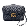 GUCCI 古馳 側背包 MARMONT MATELASSÉ 498100  黑色 皮革 金釦