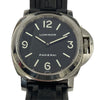 PANERAI 沛納海 LUMINOR BASE 44mm 手動上鍊機械腕錶 PAM00112 不鏽鋼 黑色/銀色