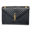 SAINT LAURENT 聖羅蘭 354118 CASSANDRE CHAIN BAG 荔枝皮革 鍊帶 肩背包 黑