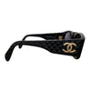 CHANEL 香奈兒 01450 94305 經典菱格紋 雙C LOGO 壓克力 太陽眼鏡 黑色 金釦