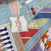 HERMES 愛馬仕 90*90cm 粉紅色建築物圖案絲巾