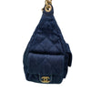 CHANEL 香奈兒 AS5339 Hobo 丹寧布雙口袋流浪包 牛仔藍