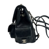 CHANEL 香奈兒 URBAN SPIRIT BACKPACK 菱格荔枝皮翻蓋後背包 手提肩背 牛皮 黑色 金扣