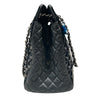 CHANEL 香奈兒 CC CHARM TOTE 黑色 皮革 銀釦
