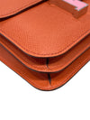 HERMES 愛馬仕 CONSTANCE19肩背包 EPSOM皮革 橘色 銀扣
