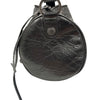BALENCIAGA 巴黎世家 BLACK Le CAGOLE 圓筒包 皮革 鐵灰色 鎳色釦