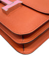 HERMES 愛馬仕 CONSTANCE19肩背包 EPSOM皮革 橘色 銀扣