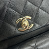 CHANEL 香奈兒 URBAN SPIRIT BACKPACK 菱格荔枝皮翻蓋後背包 手提肩背 牛皮 黑色 金扣