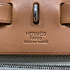 HERMES 愛馬仕 HERBAG MM  肩背包 素面 帆布 棕色 銀釦