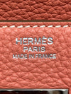 HERMES 愛馬仕 BIRKIN 30 手拿包 橘粉色 銀釦