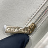 CHANEL 香奈兒 CF17 羊皮 淺灰色 金釦