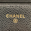 CHANEL 香奈兒 肩背包 WOC 黑色 荔枝牛皮 金釦