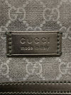 GUCCI 古馳 Supreme 斜背信差包 拼接牛皮織帶 帆布  黑灰 銀釦