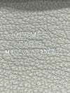 HERMES 愛馬仕 BASTIA 零錢包 山羊皮 蘑菇白 銀釦