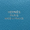 HERMES 愛馬仕 CALVI 零錢包/卡夾 奶昔白+北方藍 雙色 銀釦