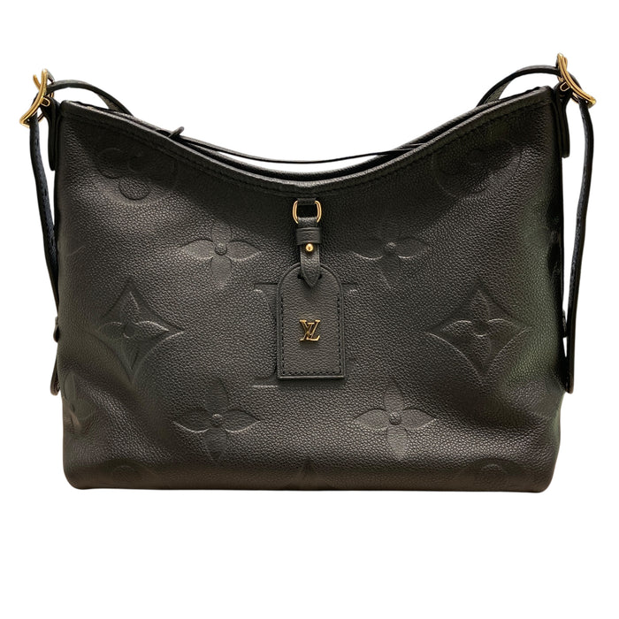 LOUIS VUITTON 路易威登 CARRYALL 黑色 皮革 金釦