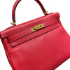 HERMES 愛馬仕 KELLY 32 凱莉包 內縫 TOGO皮革 紅色 金釦