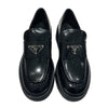 PRADA 普拉達 1D246M CHOCOLATE BRUSHED LEATHER LOAFERS 樂福鞋 拋光皮革 黑色