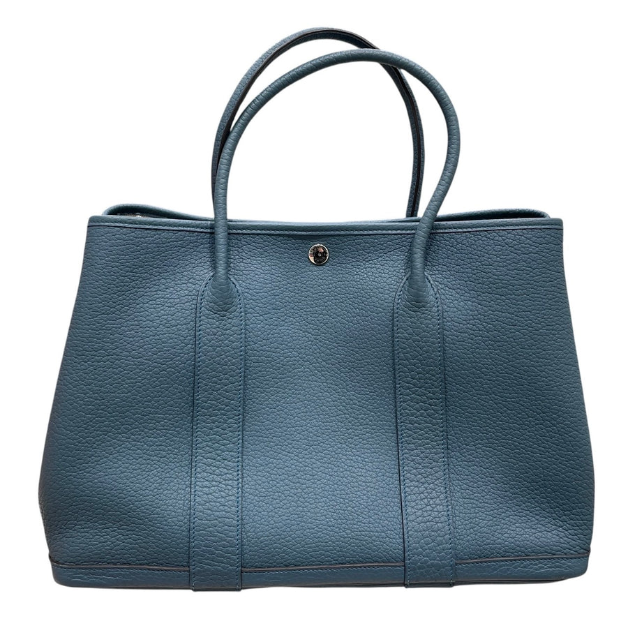 HERMES 愛馬仕 GARDEN PARTY 36 花園托特包 TOGO皮 藍色系 銀釦