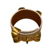 HERMES 愛馬仕 COLLIER DE CHIEN CDC 寬版手環 EPSOM皮 S號 奶昔白 金釦