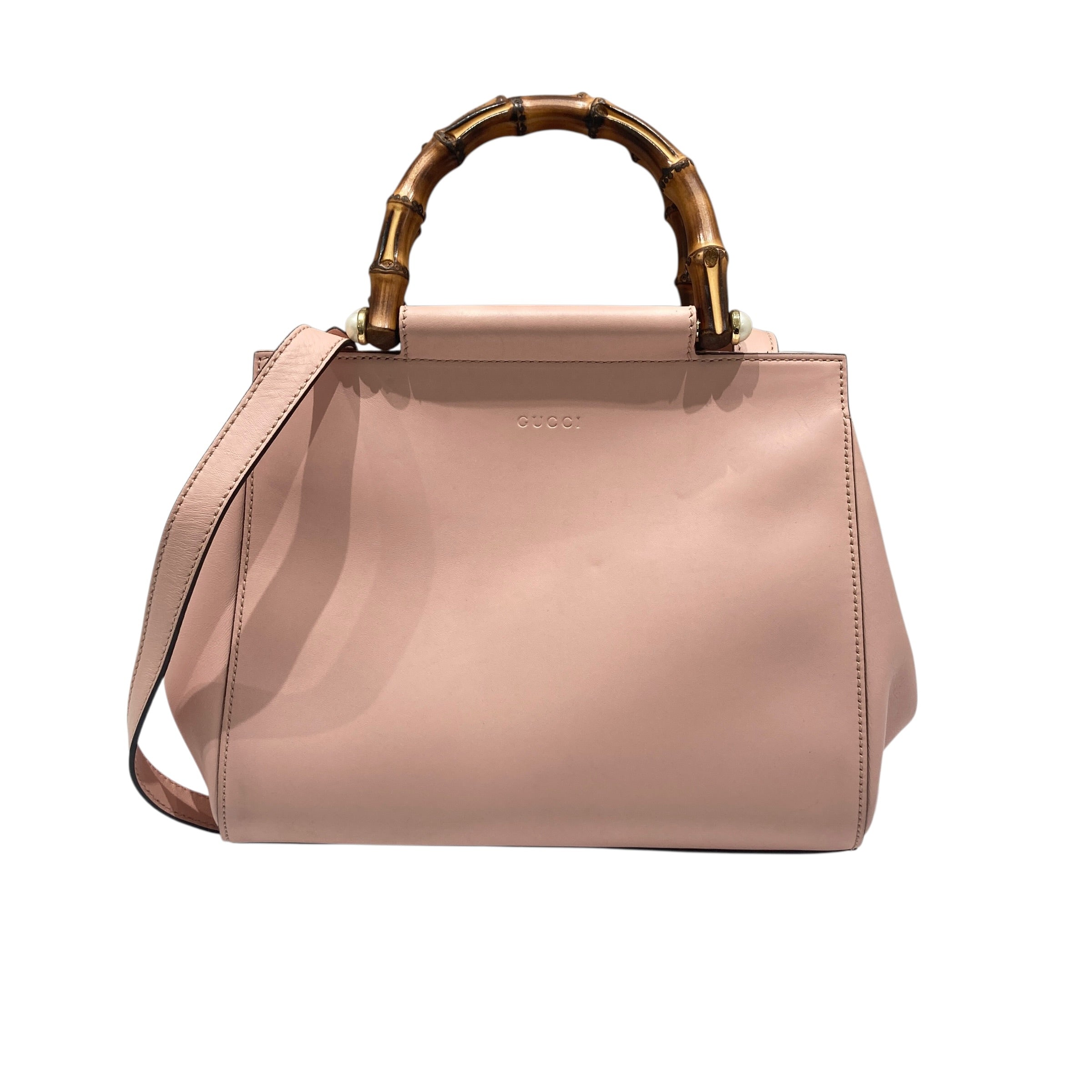 GUCCI 古馳  453767 NYMPHAEA SMALL TOP HANDLE BAG 2WAY睡蓮系列竹節手提包 小牛皮 竹節 粉色 金釦