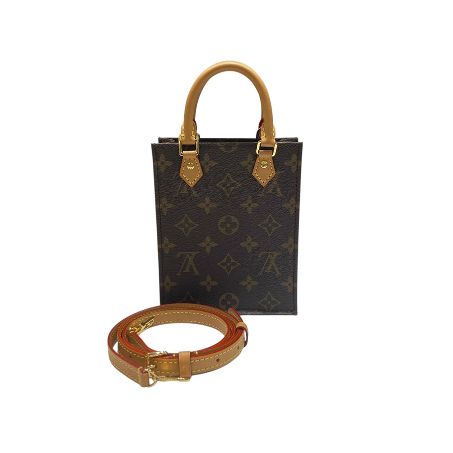 LOUIS VUITTON 路易威登 M81295 MONOGRAM PETIT SAC PLAT 老花琴譜包 PVC帆布 棕色 金釦