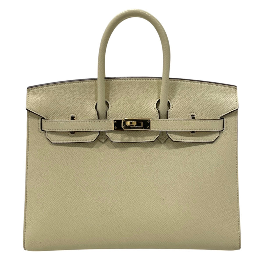 HERMES 愛馬仕 BIRKIN 25 柏金包 EPSOM 奶油白 金釦