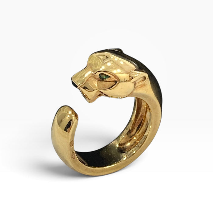 CARTIER 卡地亞 Panthère de Cartier 美洲豹系列 戒指 18K YG 沙弗萊石