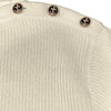 LOUIS VUITTON 路易威登 21AW 早秋海軍風露肩鈕扣羅紋針織衫 混紡 白色 M