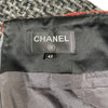CHANEL 香奈兒 18A 海軍風粗花毛呢窄裙 羊毛混紡 灰色系 42
