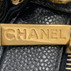 CHANEL 香奈兒 Vintage  肩背包 魚子醬牛皮 HOBO 黑色 金釦