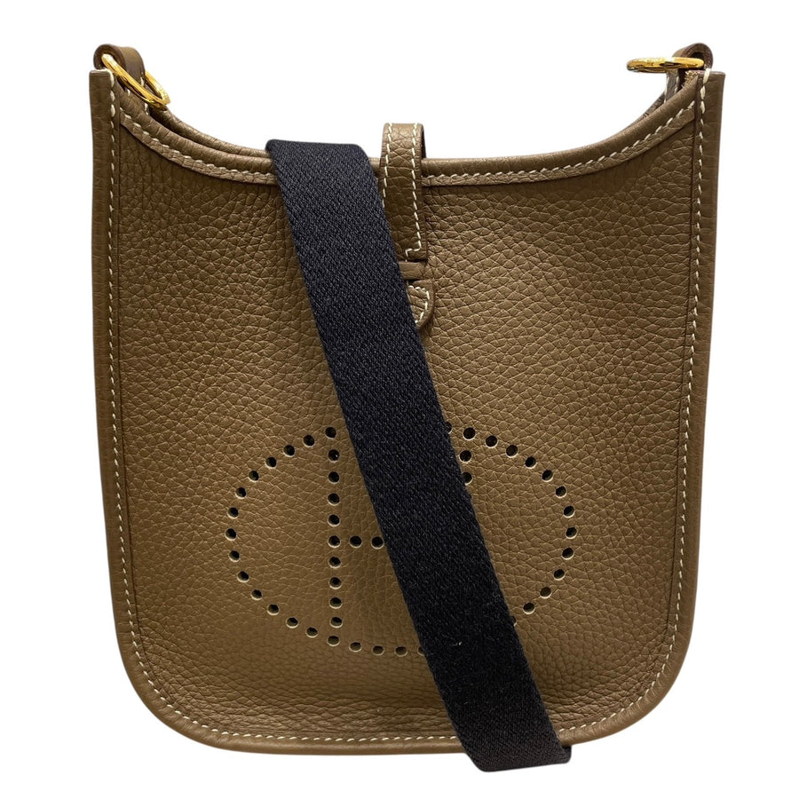 HERMES 愛馬仕 MINI EVELYNE 16 TOGO 大象灰 金釦