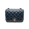 CHANEL 香奈兒 MINI MATELASSE 方胖子肩背包 羊皮 黑色 銀釦