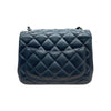 CHANEL 香奈兒 MINI MATELASSE 方胖子肩背包 羊皮 黑色 銀釦