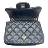 CHANEL 香奈兒 MINI MATELASSE 方胖子肩背包 羊皮 黑色 銀釦