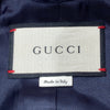 GUCCI 古馳 紅白藍三色羊毛大衣 金釦