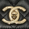 CHANEL 香奈兒 A92991 COCO HANDLE 中款手把口蓋包 粒紋小牛皮 黑色 淺金釦